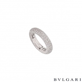 Bvlgari White Gold Pave Diamond Ring